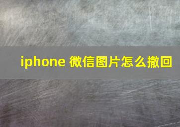 iphone 微信图片怎么撤回